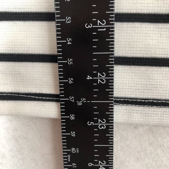 Stella & Dot Women's Size X-Small Maya White Black Striped Short Sleeve T-Shirt - Picture 5 of 8